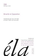 Études de linguistique appliquée, no 206